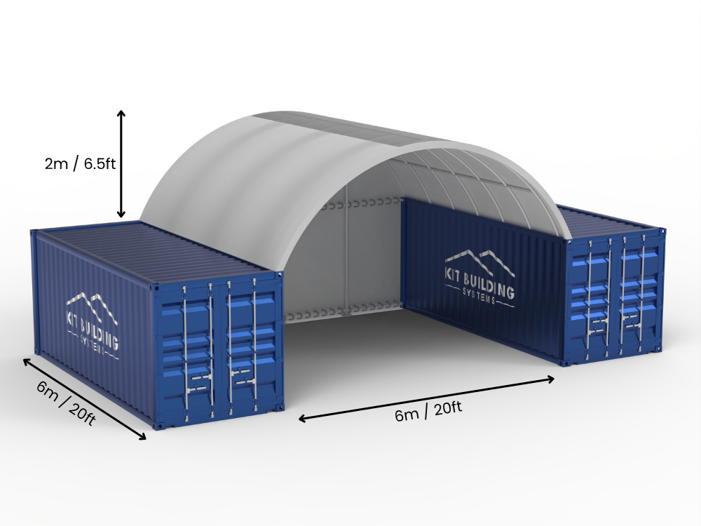 6m (20ft) Spannweite | Container-Vordächer 20ft Breite, 6,5ft Höhe (6m x 2m)