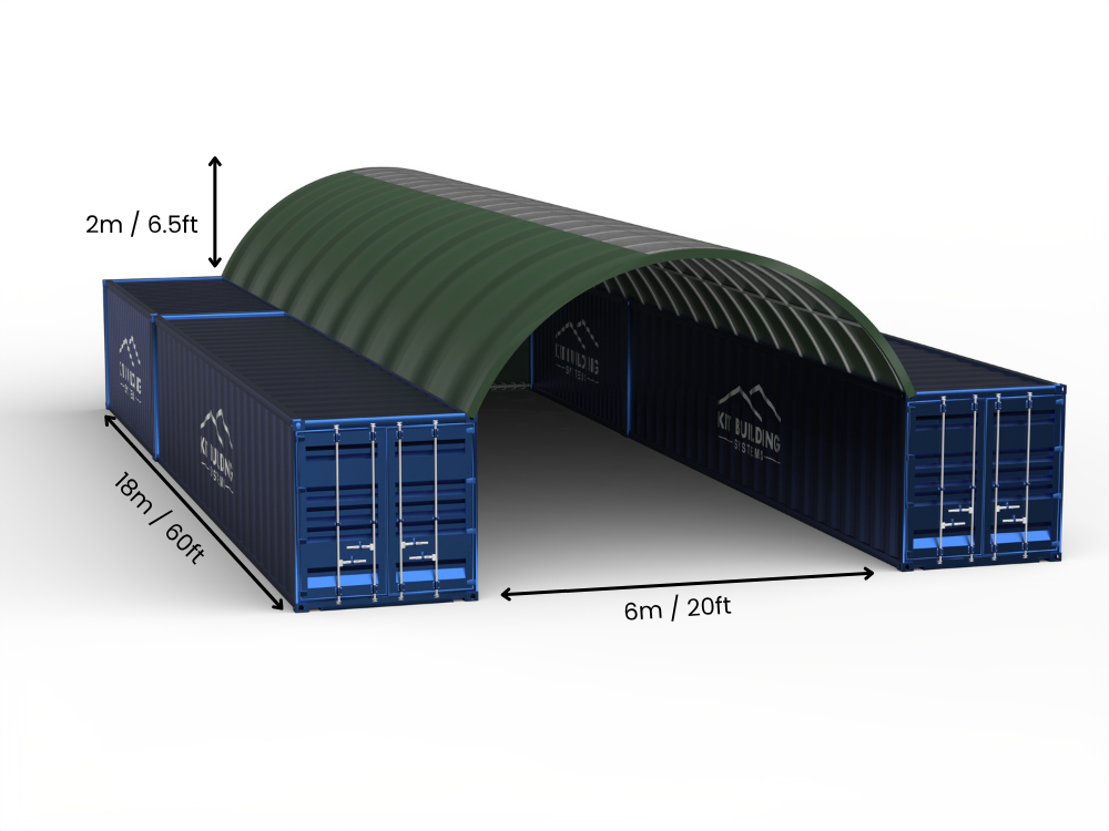6m (20ft) Spannweite | Container-Vordächer 20ft Breite, 6,5ft Höhe (6m x 2m)