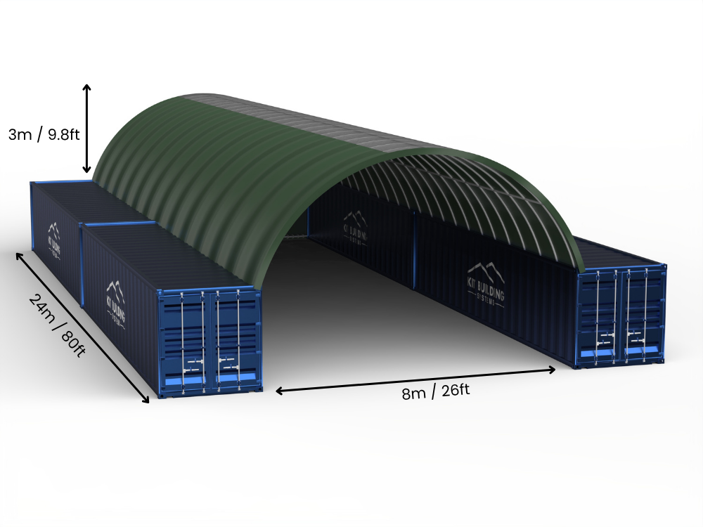 8m (26ft) Spannweite | Container-Vordächer 26ft Breite, 10ft Höhe (8m x 3m)