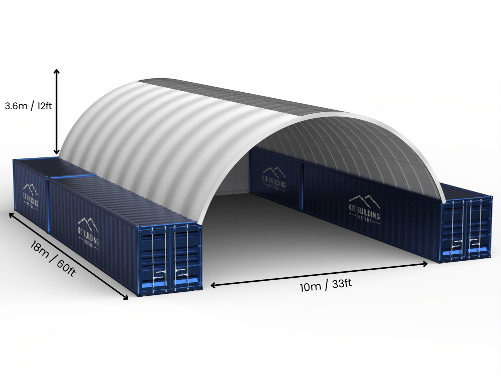 10m (33ft) Spannweite | Container-Vordächer - 33ft x 12ft (10m x 3,6m)