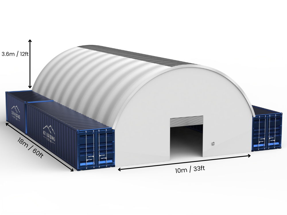 10m (33ft) Spannweite | Container-Vordächer - 33ft x 12ft (10m x 3,6m)