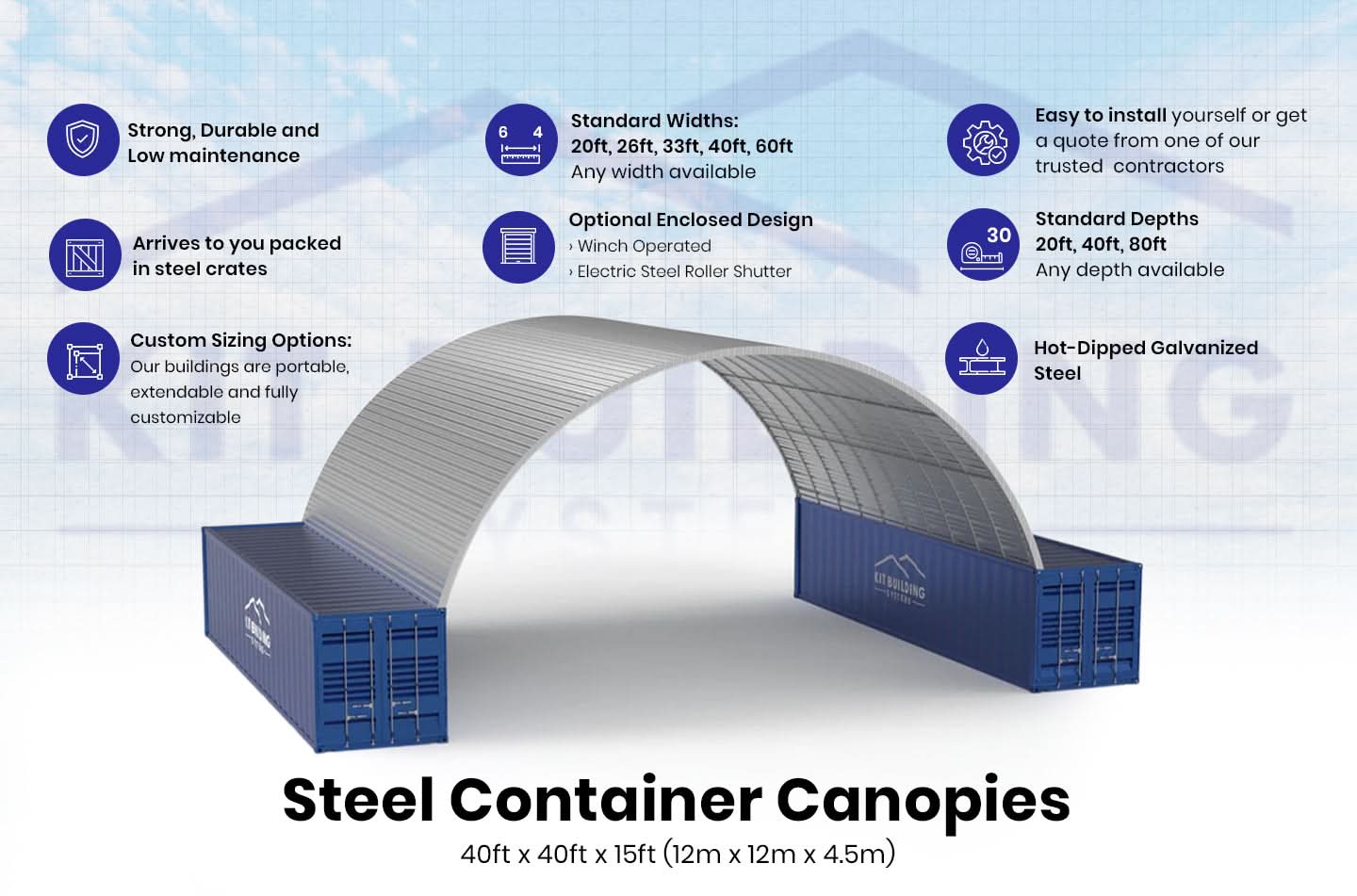 Stahl-Container­überdachungen