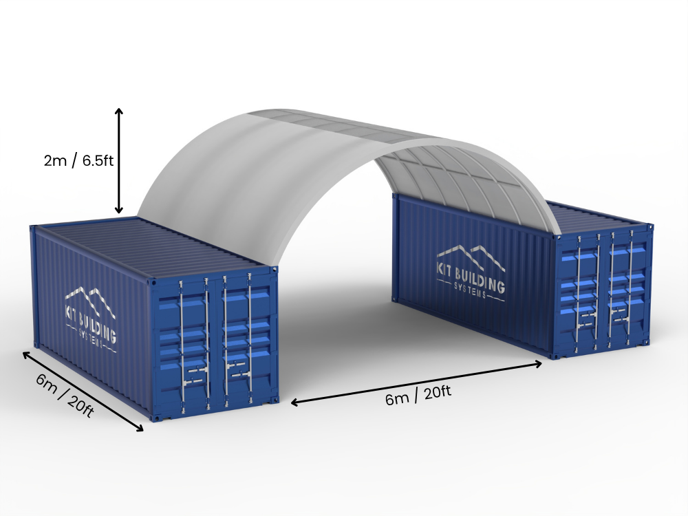 6m (20ft) Spannweite | Container-Vordächer 20ft Breite, 6,5ft Höhe (6m x 2m)