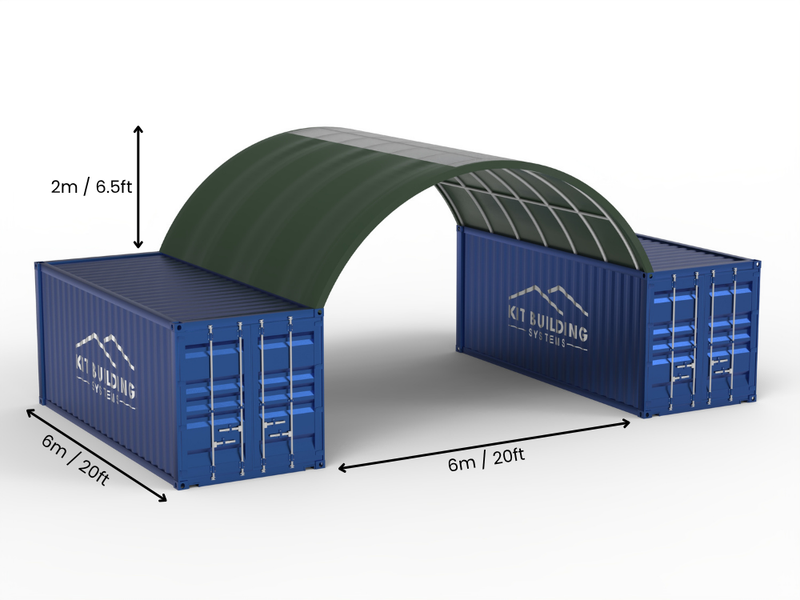 6m (20ft) Spannweite | Container-Vordächer 20ft Breite, 6,5ft Höhe (6m x 2m)