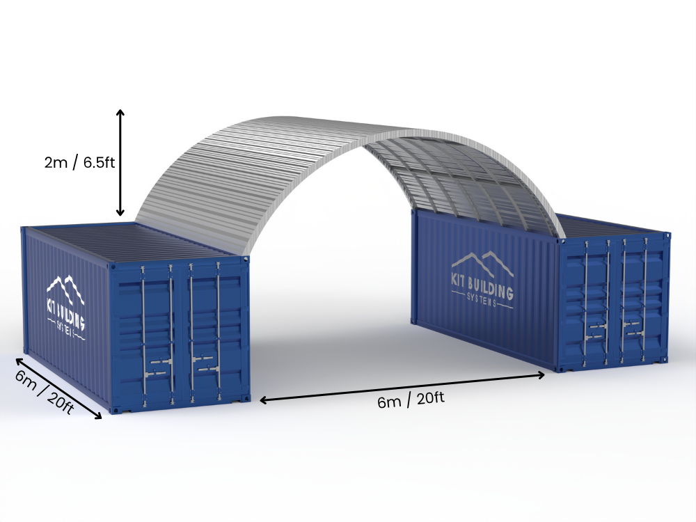 8m (26ft) Spannweite | Stahlcontainer-Vordächer 26ft Breite, 10ft Höhe (8m x 3m)