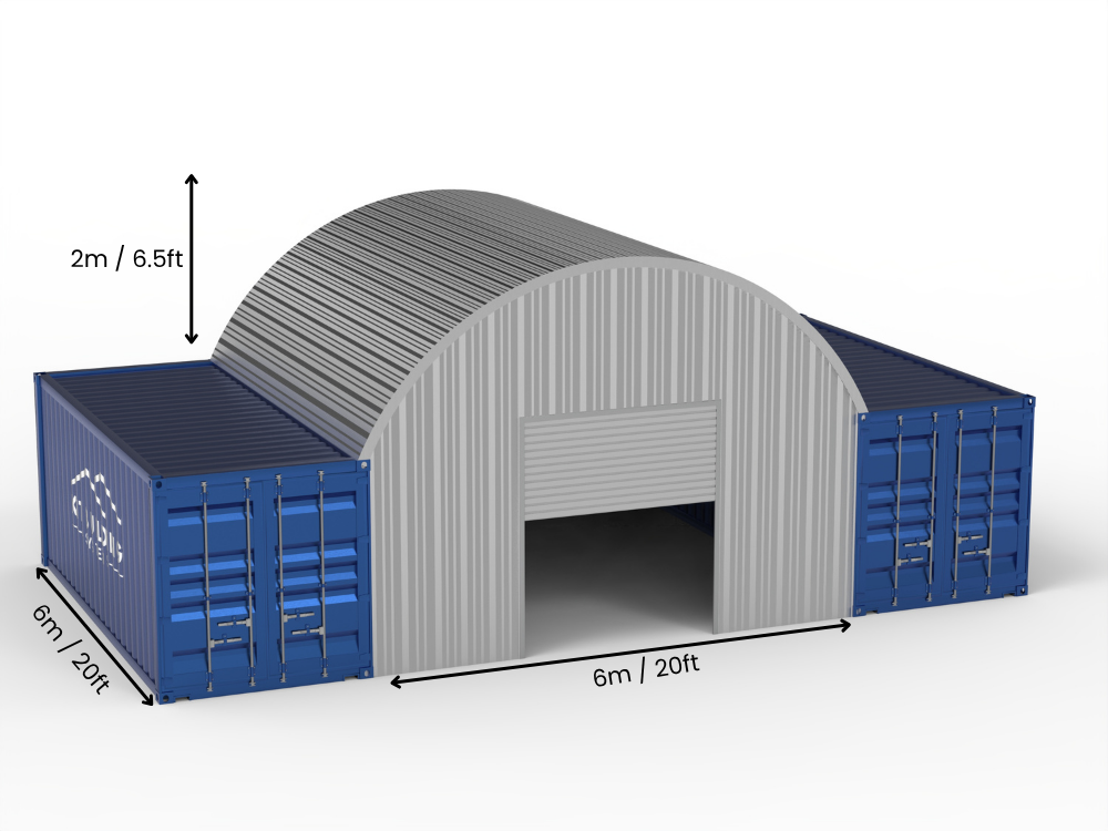 8m (26ft) Spannweite | Stahlcontainer-Vordächer 26ft Breite, 10ft Höhe (8m x 3m)