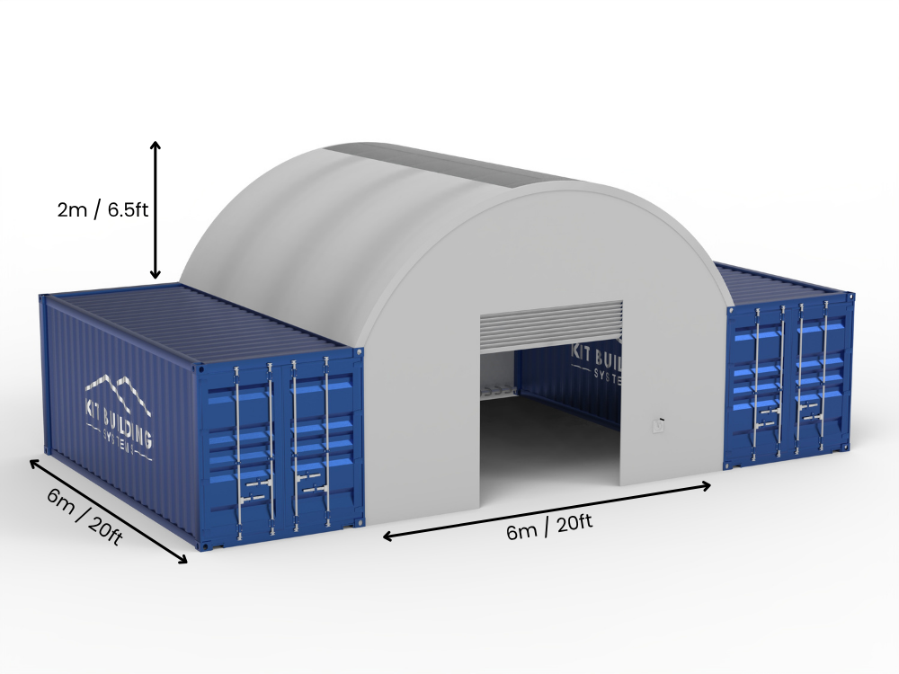 6m (20ft) Spannweite | Container-Vordächer 20ft Breite, 6,5ft Höhe (6m x 2m)