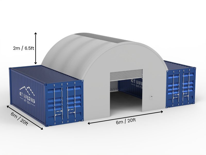 6m (20ft) Spannweite | Container-Vordächer 20ft Breite, 6,5ft Höhe (6m x 2m)