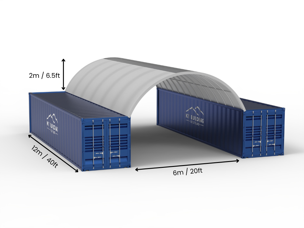 6m (20ft) Spannweite | Container-Vordächer 20ft Breite, 6,5ft Höhe (6m x 2m)