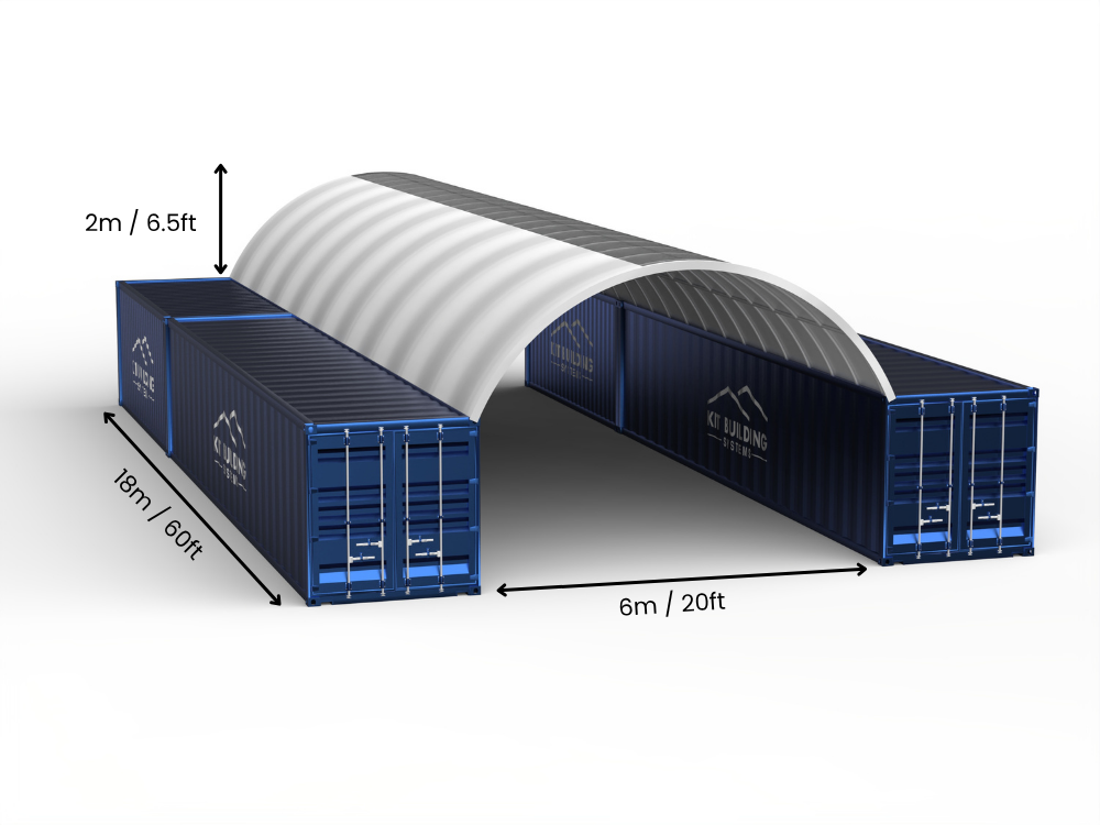 6m (20ft) Spannweite | Container-Vordächer 20ft Breite, 6,5ft Höhe (6m x 2m)