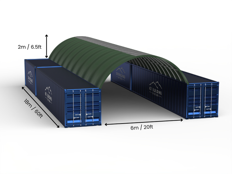 6m (20ft) Spannweite | Container-Vordächer 20ft Breite, 6,5ft Höhe (6m x 2m)