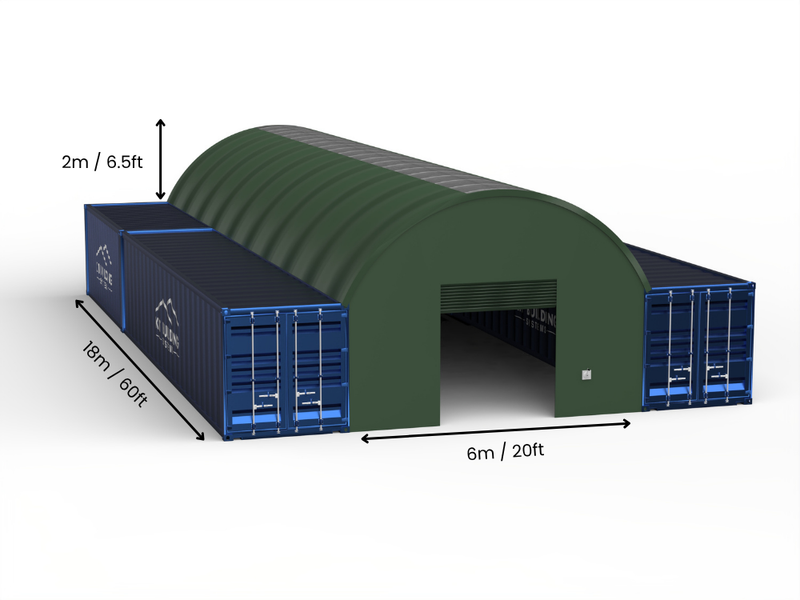 6m (20ft) Spannweite | Container-Vordächer 20ft Breite, 6,5ft Höhe (6m x 2m)