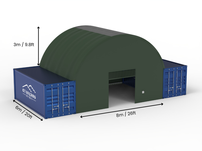 8m (26ft) Spannweite | Container-Vordächer 26ft Breite, 10ft Höhe (8m x 3m)
