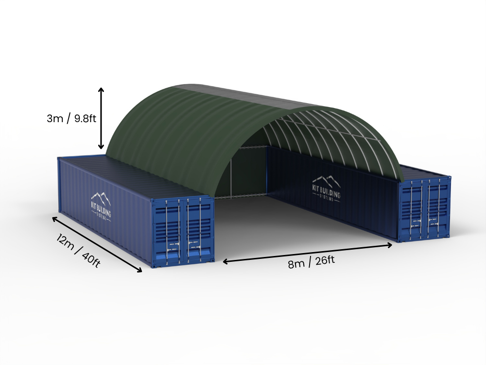 8m (26ft) Spannweite | Container-Vordächer 26ft Breite, 10ft Höhe (8m x 3m)