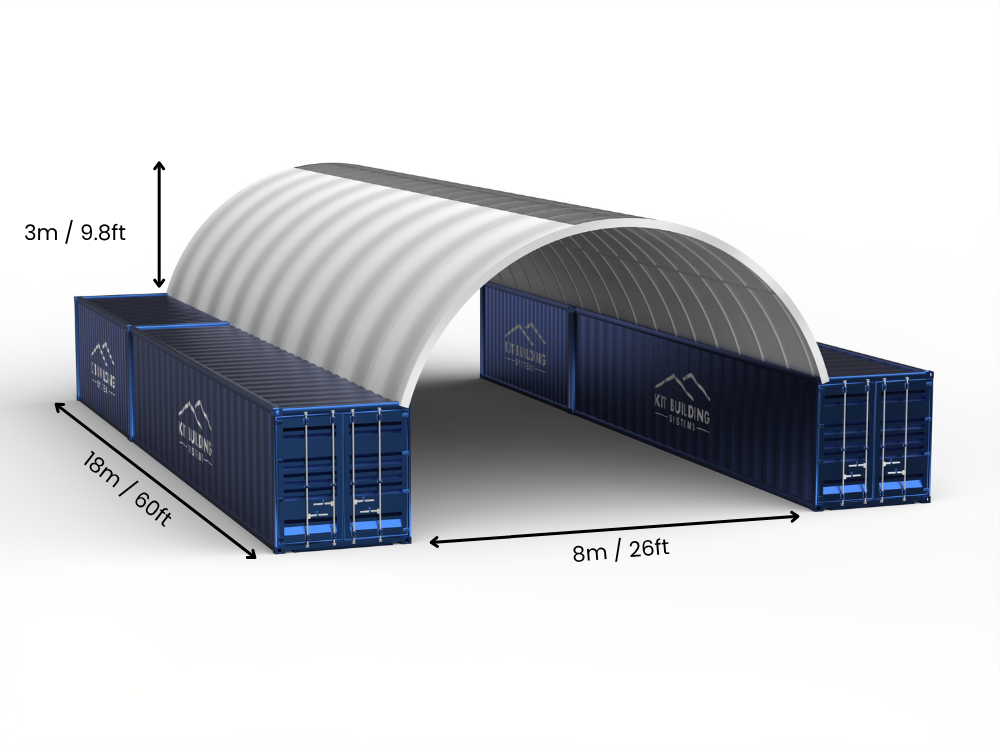 8m (26ft) Spannweite | Container-Vordächer 26ft Breite, 10ft Höhe (8m x 3m)