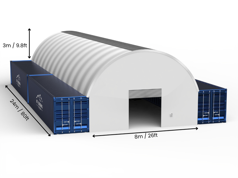 8m (26ft) Spannweite | Container-Vordächer 26ft Breite, 10ft Höhe (8m x 3m)