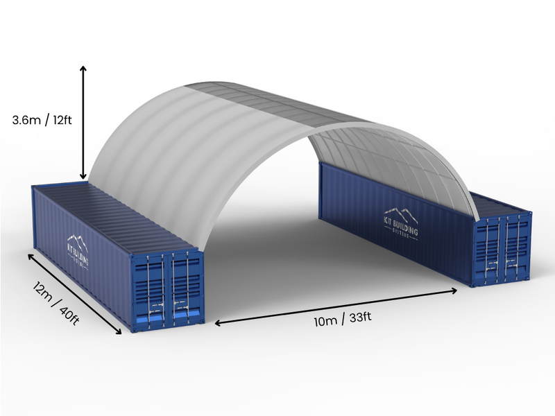 10m (33ft) Spannweite | Container-Vordächer - 33ft x 12ft (10m x 3,6m)