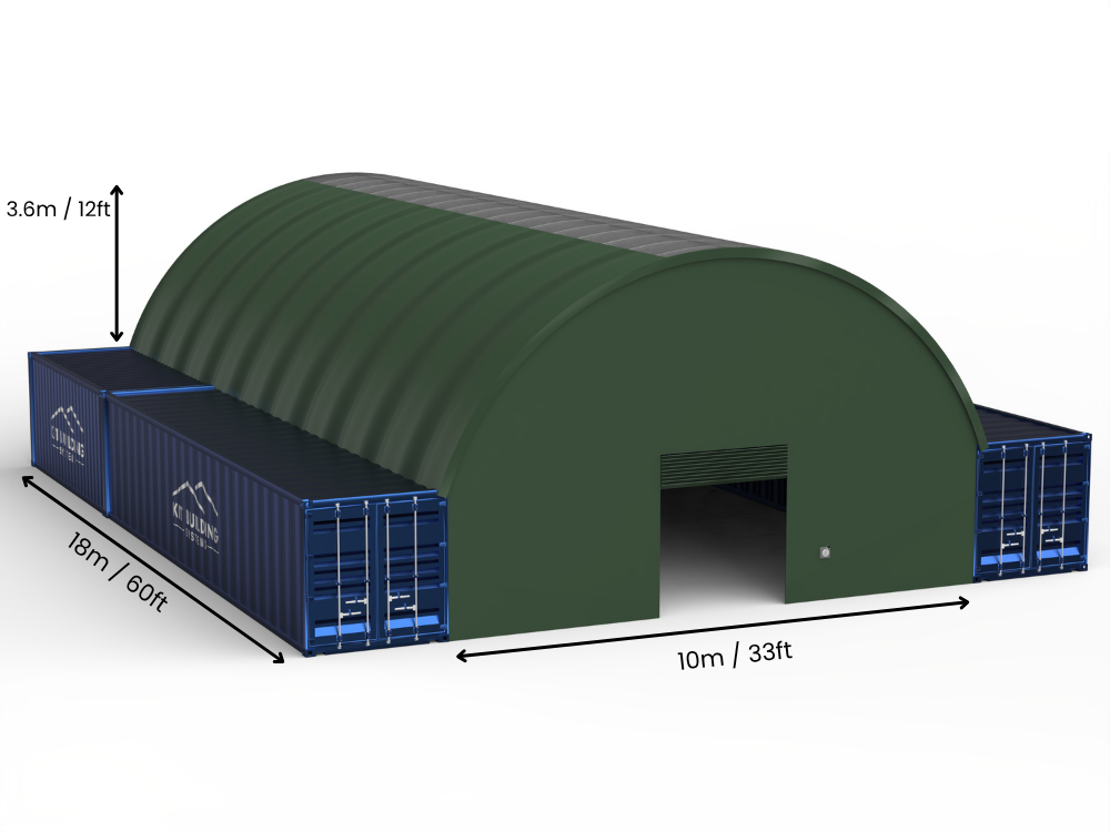 10m (33ft) Spannweite | Container-Vordächer - 33ft x 12ft (10m x 3,6m)