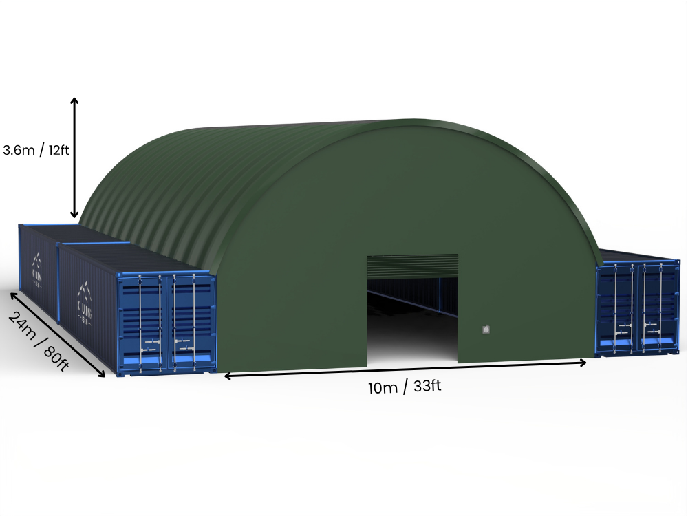 10m (33ft) Spannweite | Container-Vordächer - 33ft x 12ft (10m x 3,6m)