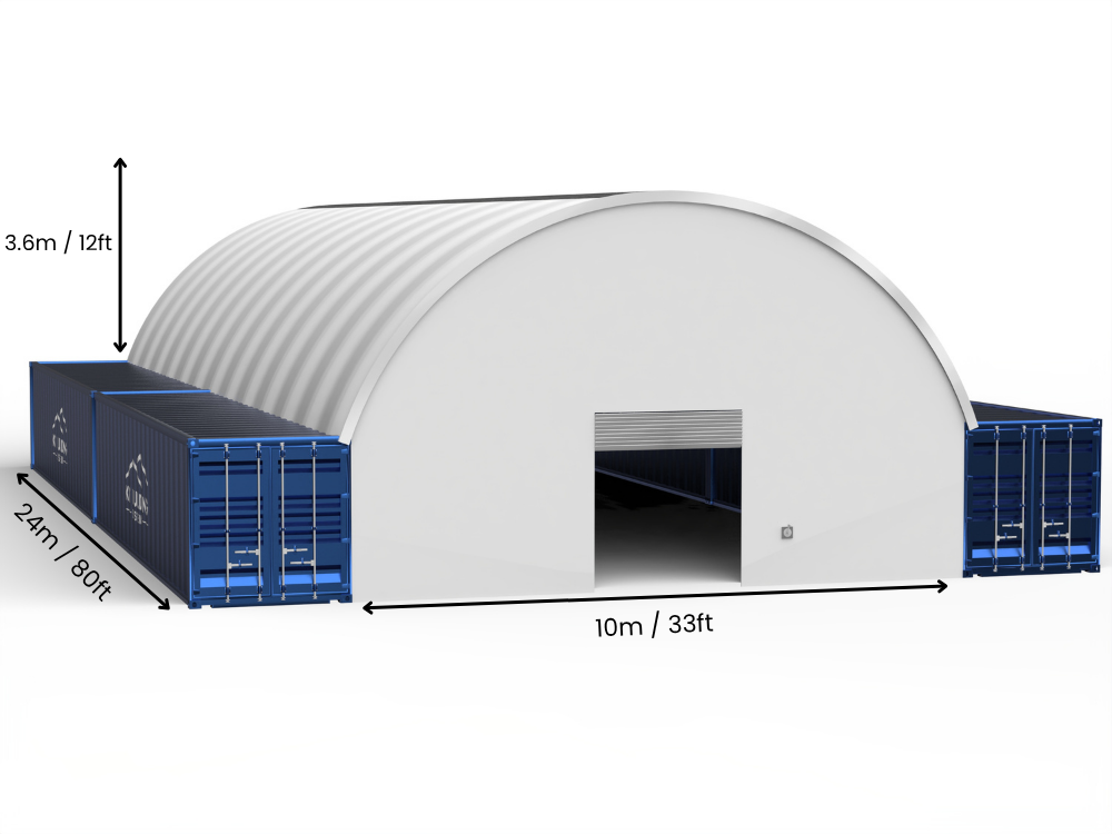 10m (33ft) Spannweite | Container-Vordächer - 33ft x 12ft (10m x 3,6m)