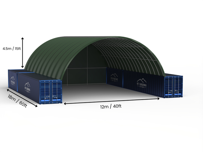 12m (40ft) Spannweite | Container-Vordächer
